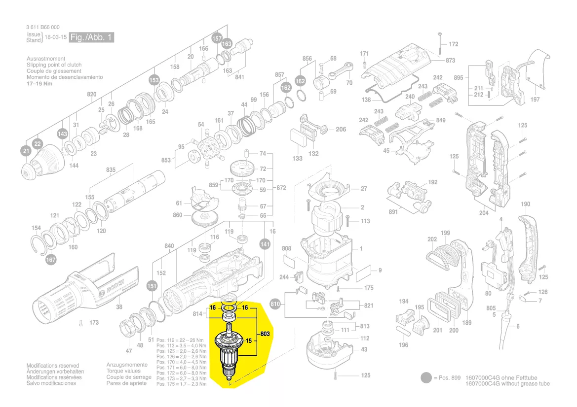 Induit BOSCH réf. 1 607 000 C3Y